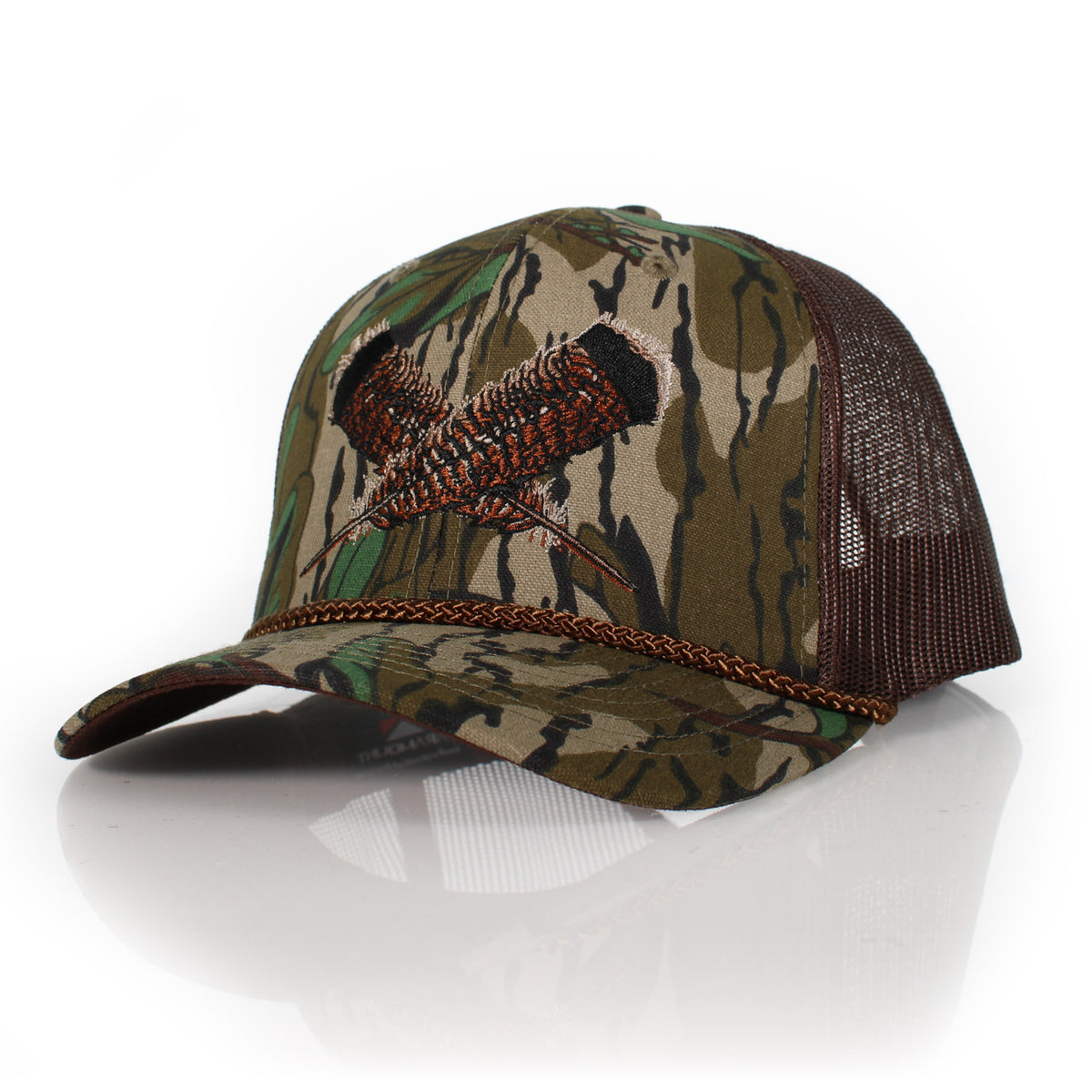 Mossy Oak Bottomland Turkey Feather Meshback Cap