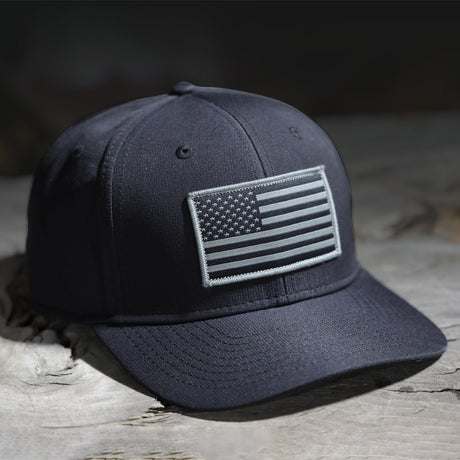 Riverside American Flag Hat Structured Ripstop Cap Black