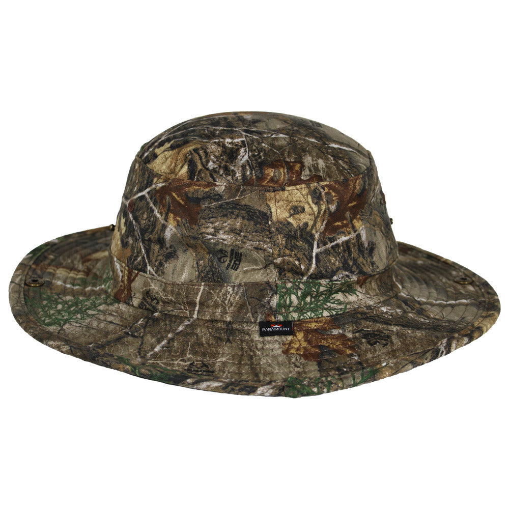 Patriot Full Brim Camo American Flag Bucket Hat (Floats)