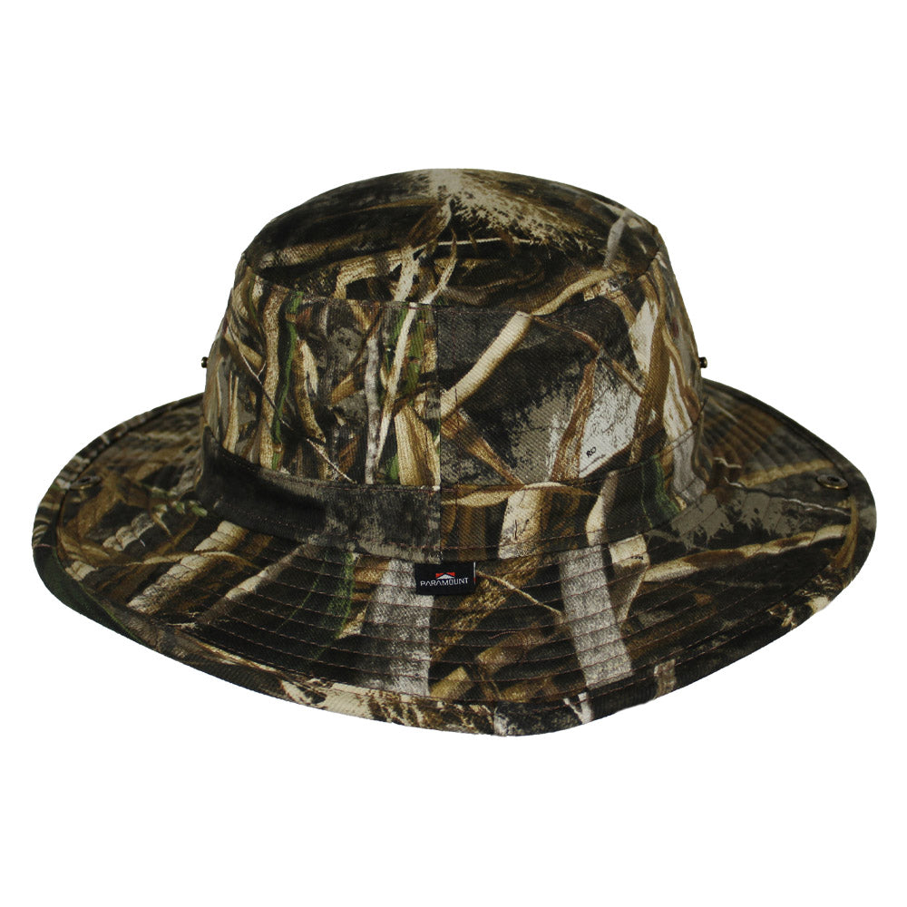 Patriot Full Brim Camo American Flag Bucket Hat (Floats)