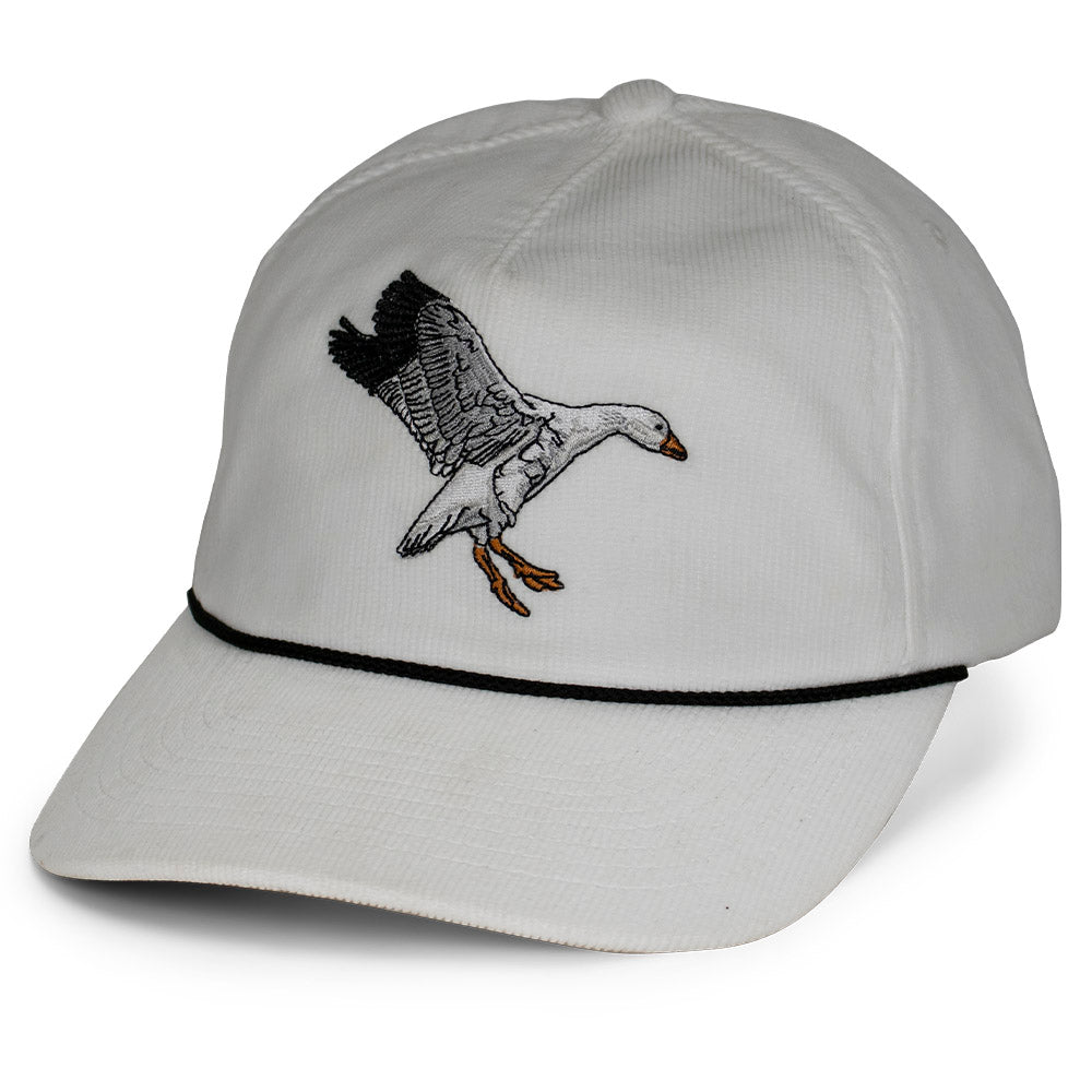 Snow Goose on Corduroy Vintage 5-Panel Trucker