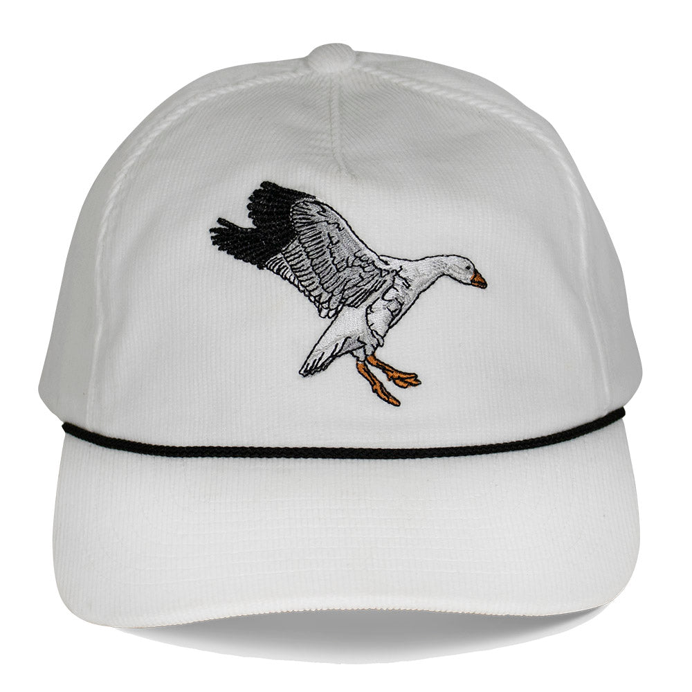 Snow Goose on Corduroy Vintage 5-Panel Trucker