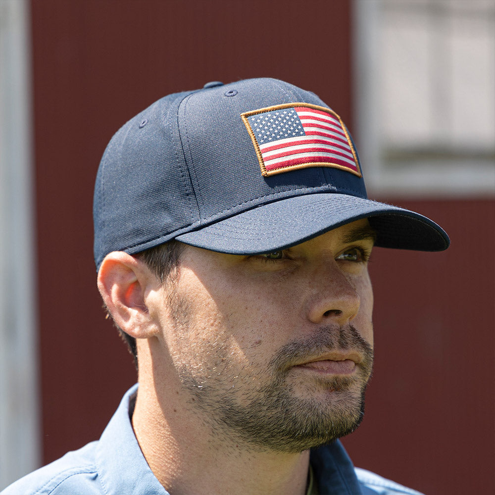 Riverside American Flag Baseball Cap Structured Ripstop