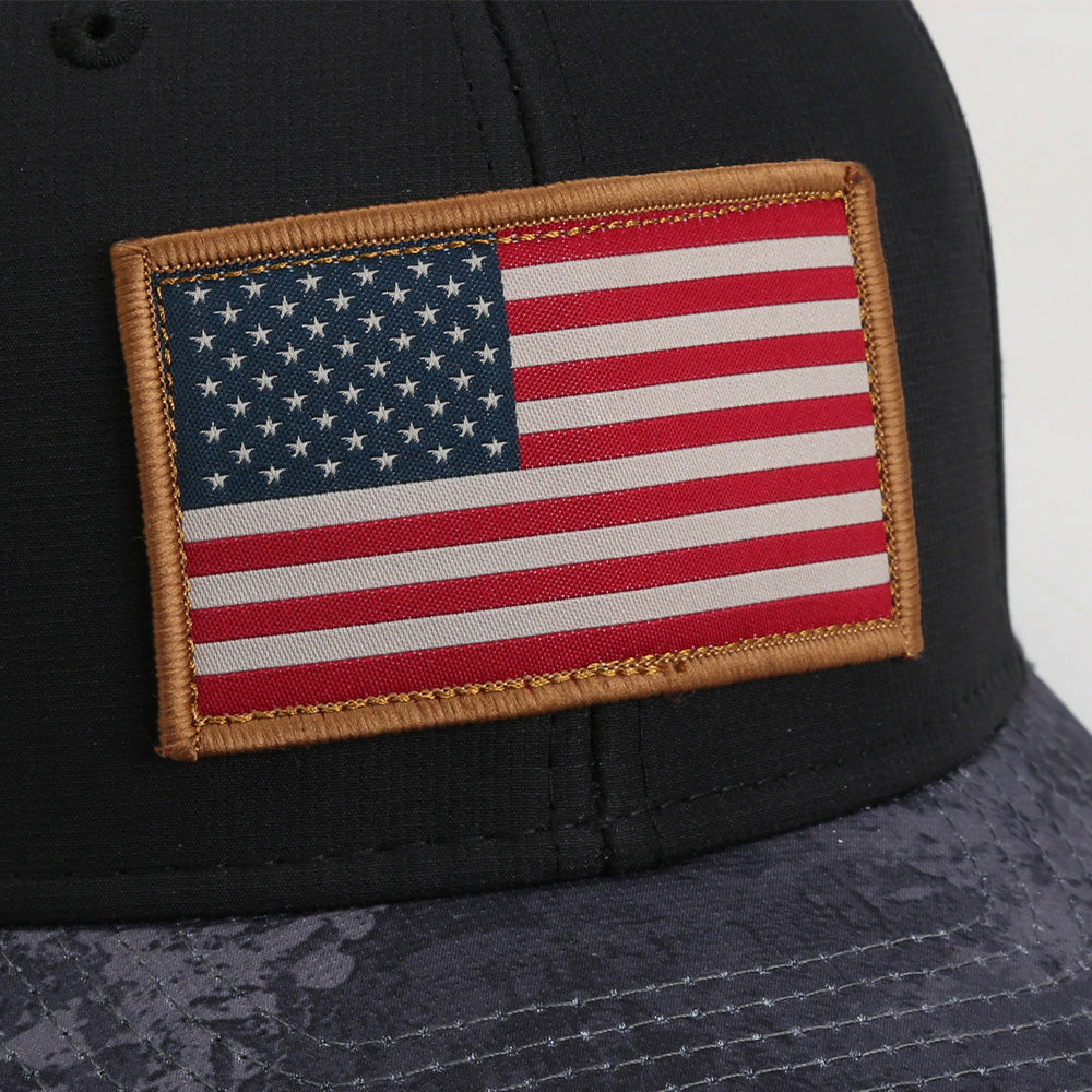 Riverside American Flag Hat Structured Ripstop Cap Black Cirrus