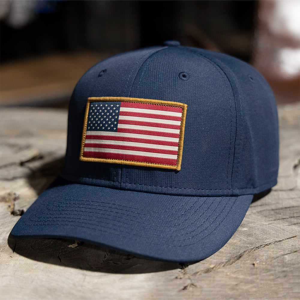Riverside American Flag Baseball Cap Structured Ripstop