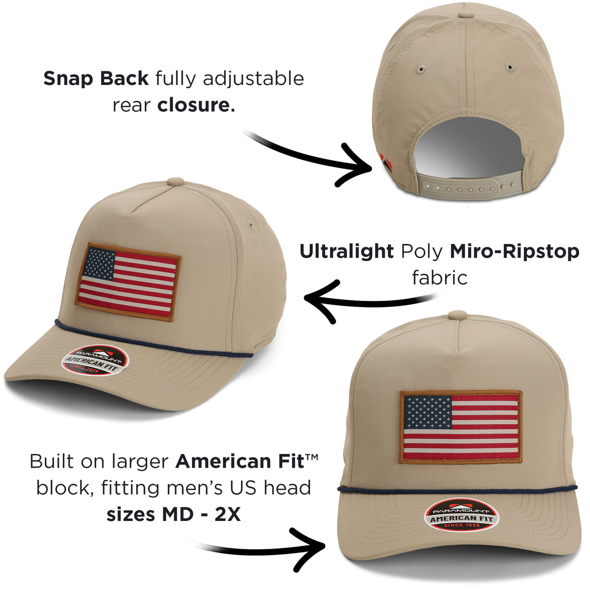 American Flag Rope Cap
