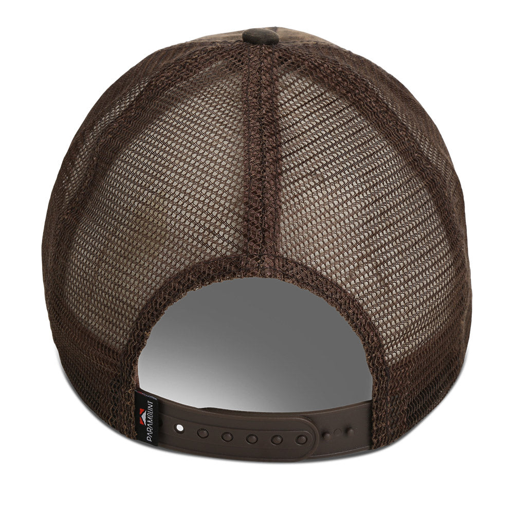 Waxed Cloth American Flag Mesh Back Hat