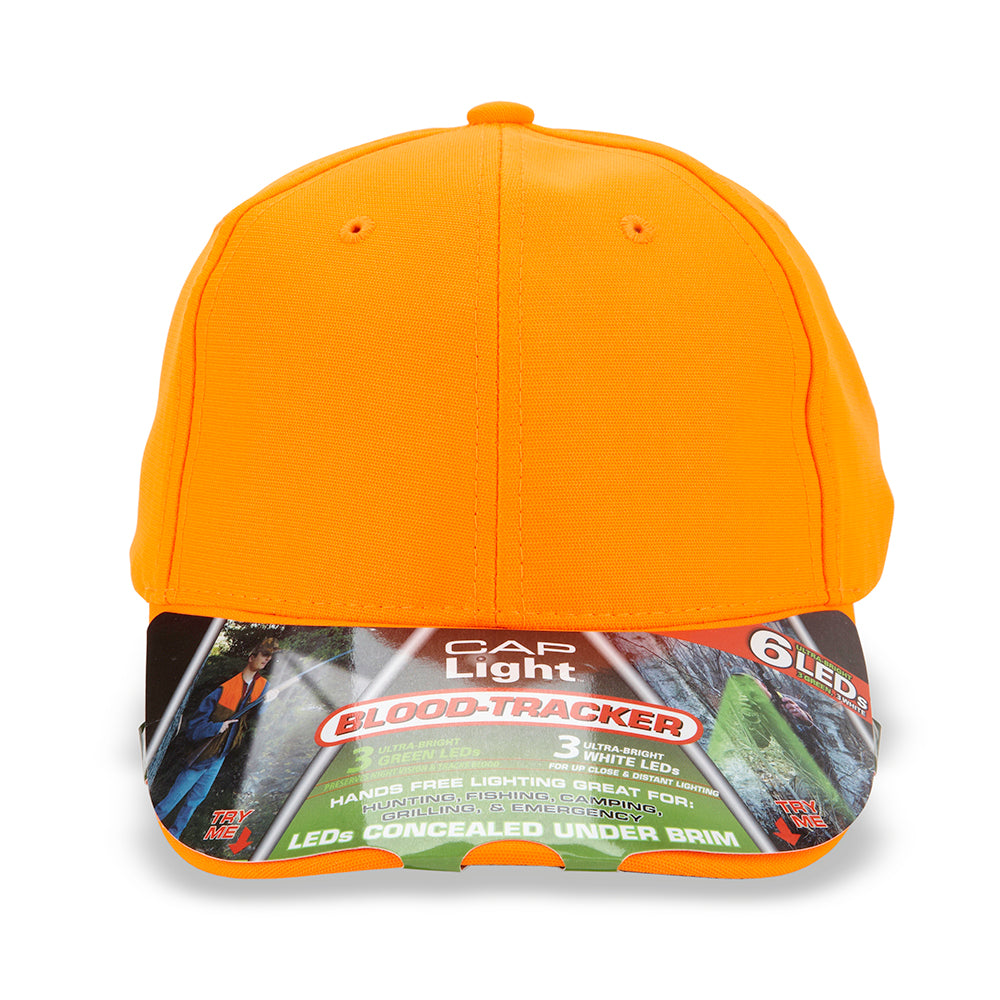 CAP LIGHT™ BLOOD-TRACKER BLAZE ORANGE Baseball Cap with 6-LED Lights