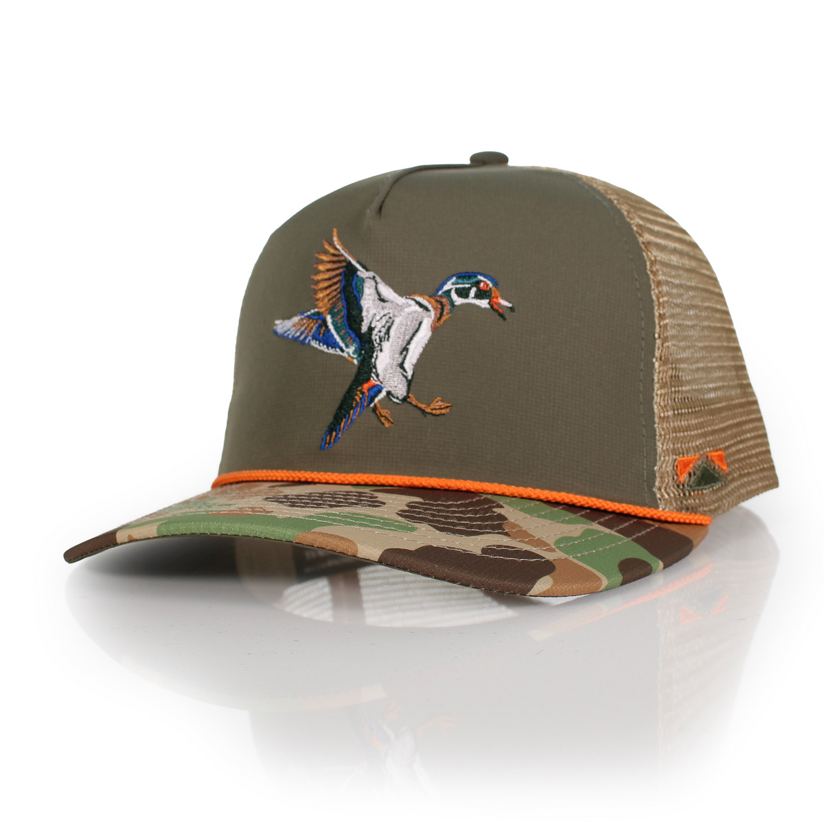 Wood Duck Hat Rope Cap 5-Panel Ridgeline Mesh Back