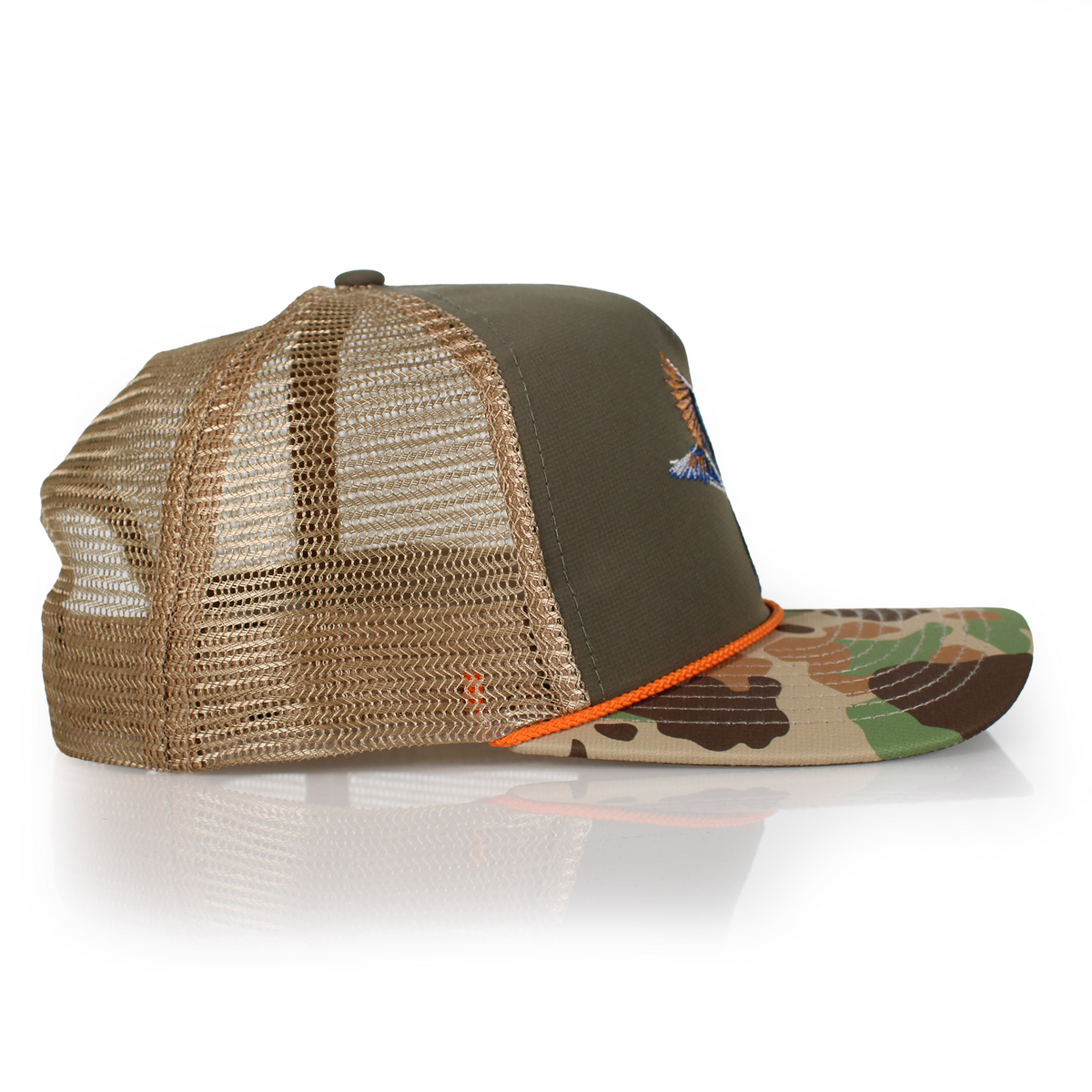 Wood Duck Hat Rope Cap 5-Panel Ridgeline Mesh Back