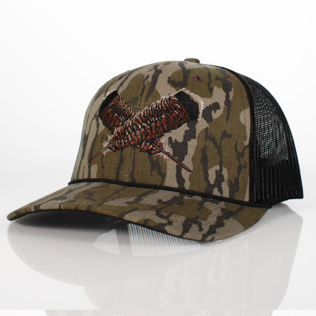 Mossy Oak Bottomland Turkey Feather Meshback Cap