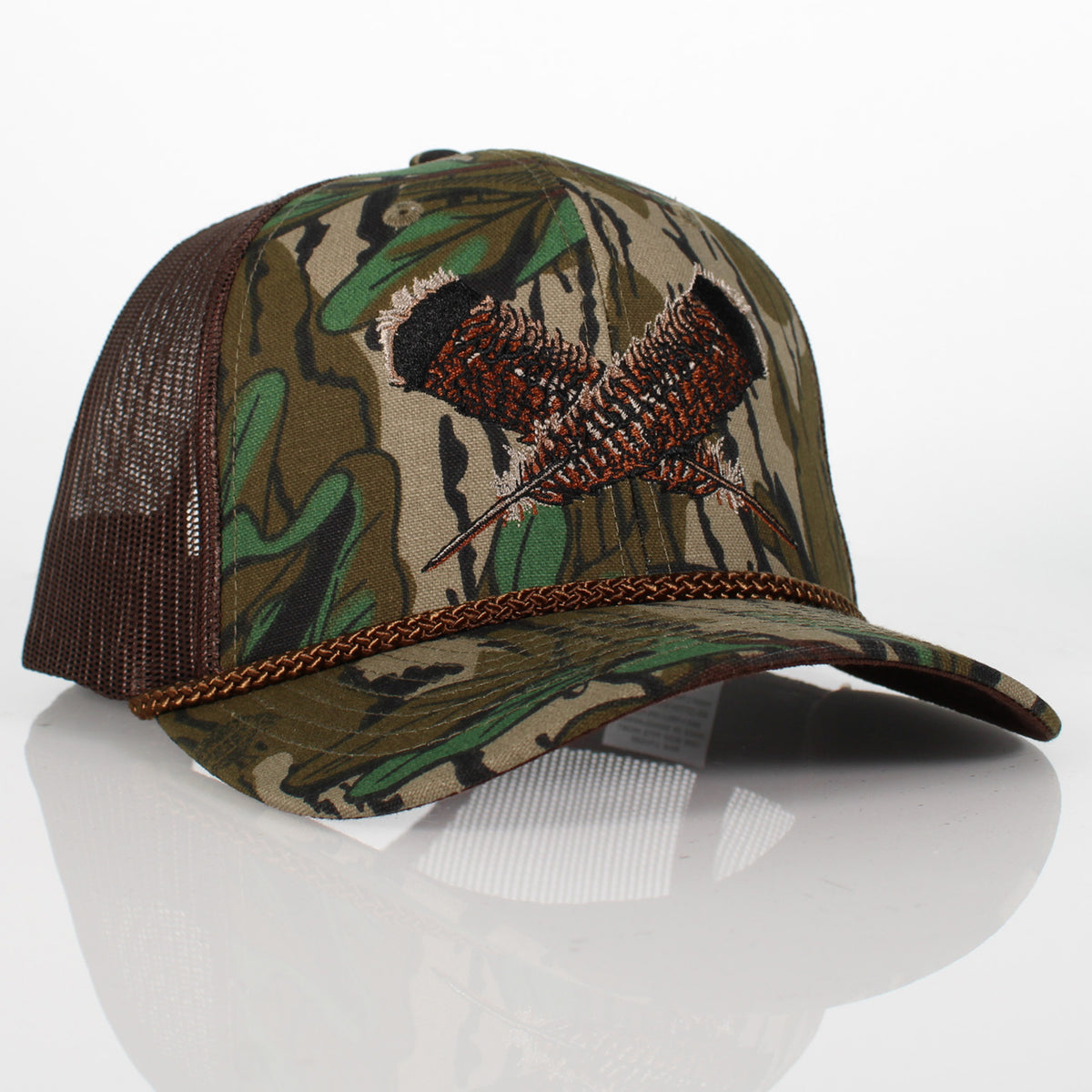 Mossy Oak Bottomland Turkey Feather Meshback Cap