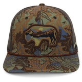 Sunset Bison Buffalo Meshback Rope Cap