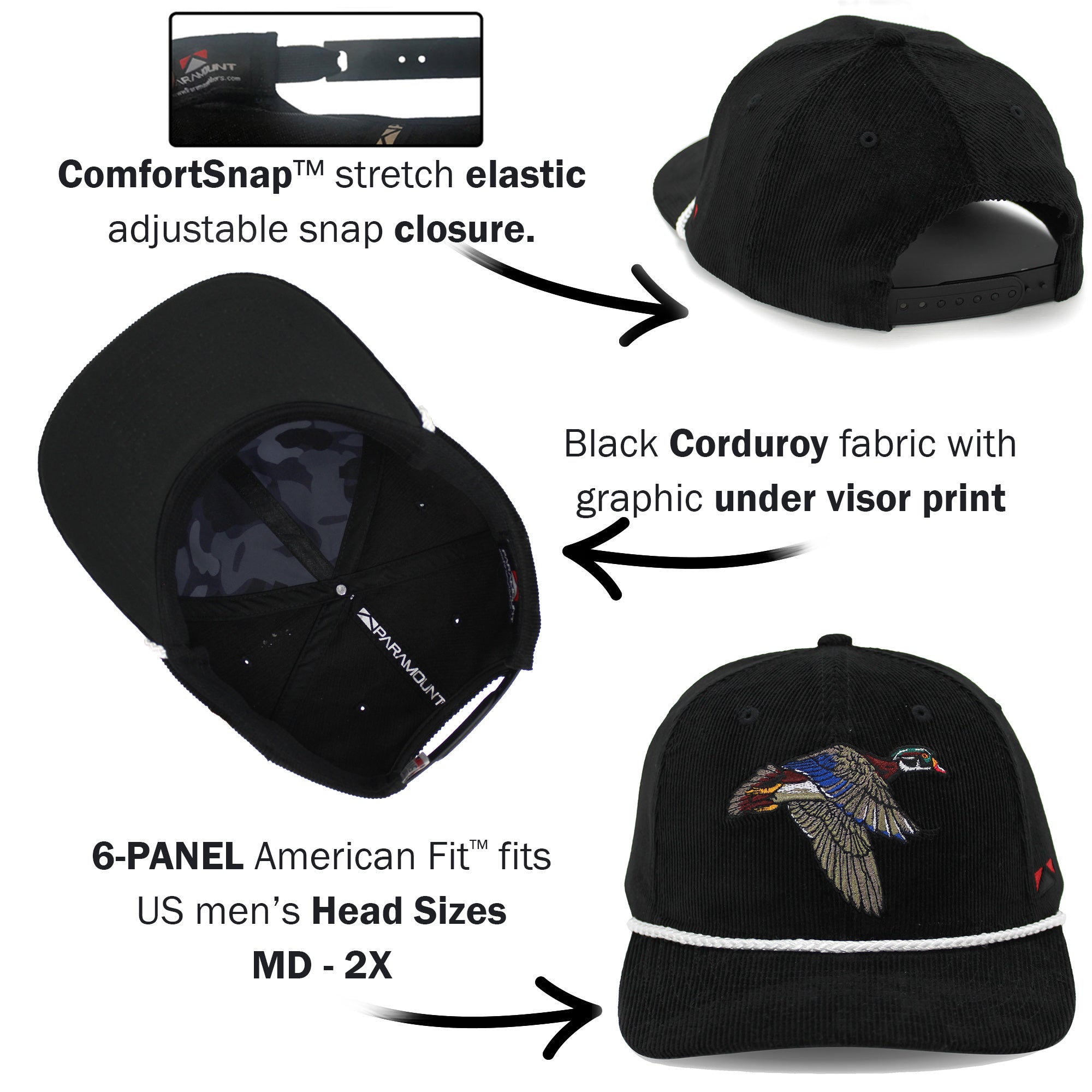 Corduroy Wood Duck 6-Panel Performance Cap – Paramount Outdoors