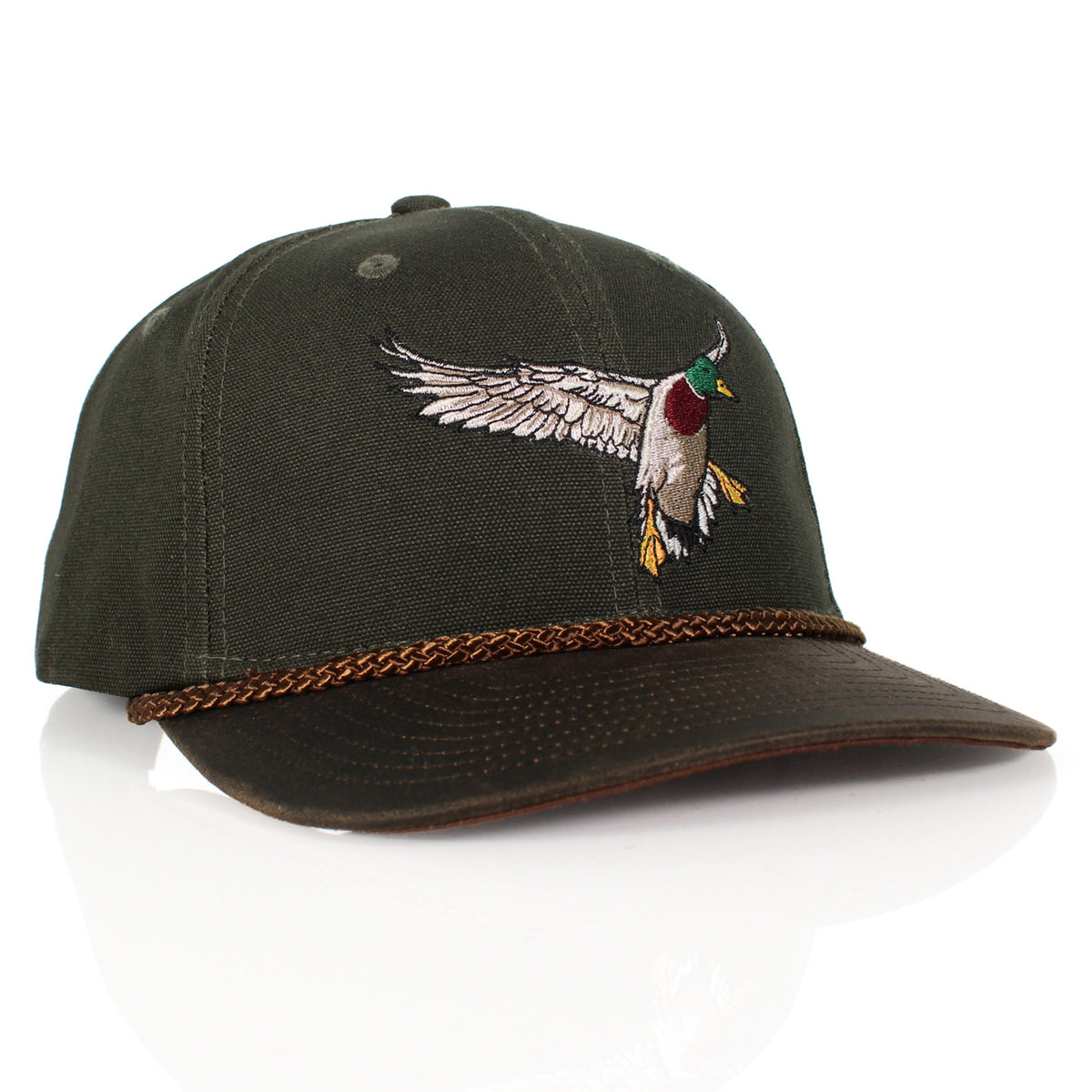 Canvas Mallard Drake Duck Hat with Wax Cloth Visor