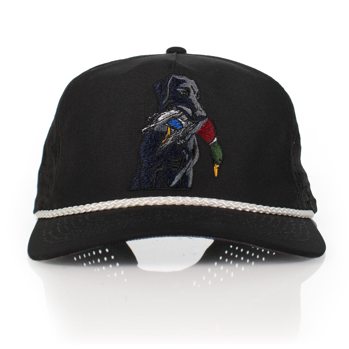 Black Lab Duck Dog 5-Panel Trucker Black