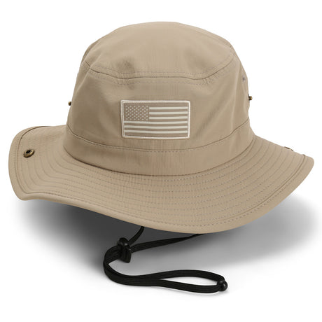 American Flag Khaki Boonie Hat