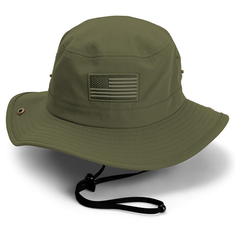 American Flag Olive Boonie Hat