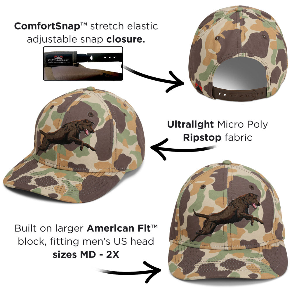 Chocolate Lab 6-Panel Riverside Vintage Camo Cap - Paramount
