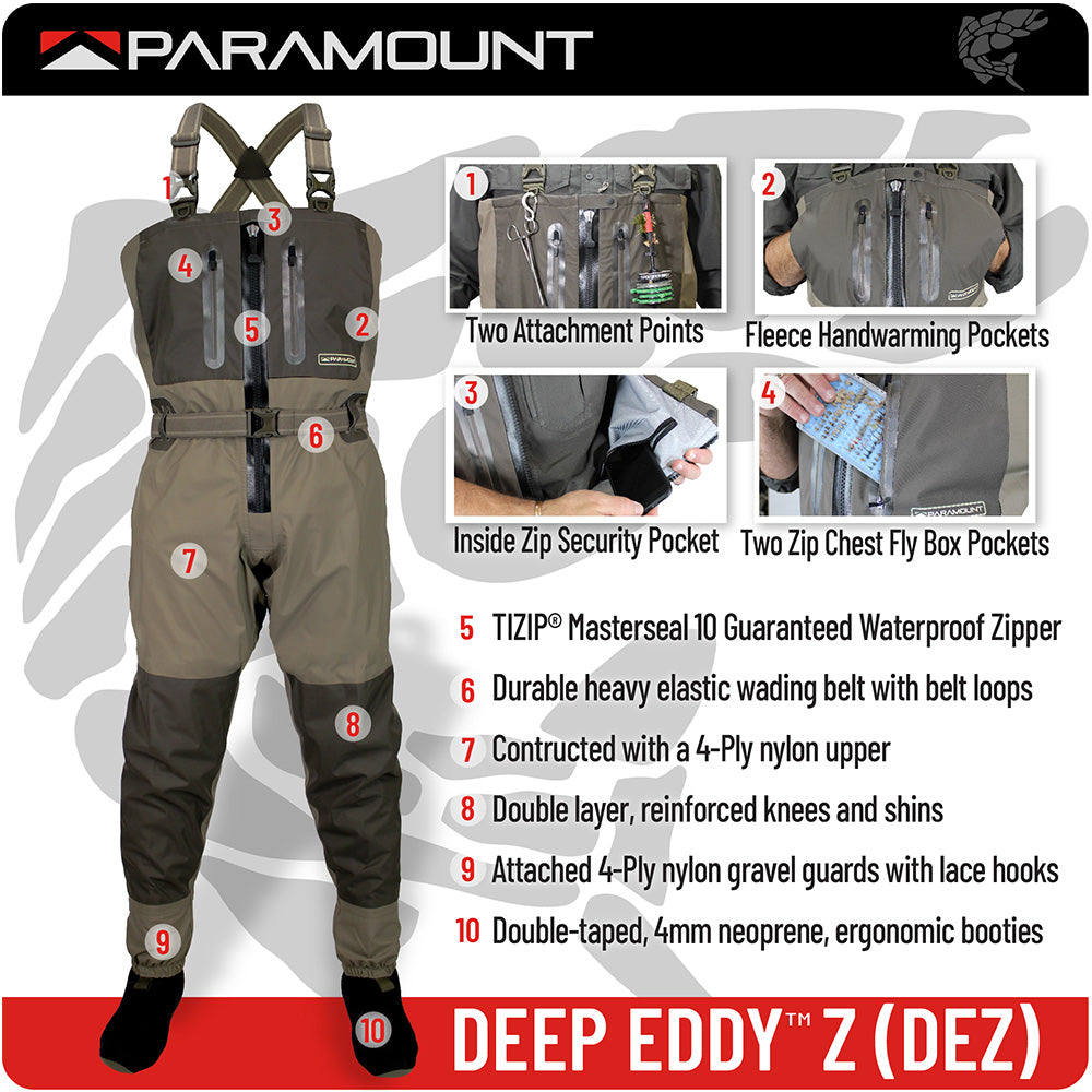 DEEP EDDY Zippered Breathable Chest Wader