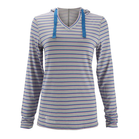 Ladies striped coolcore v-neck sun hoodie