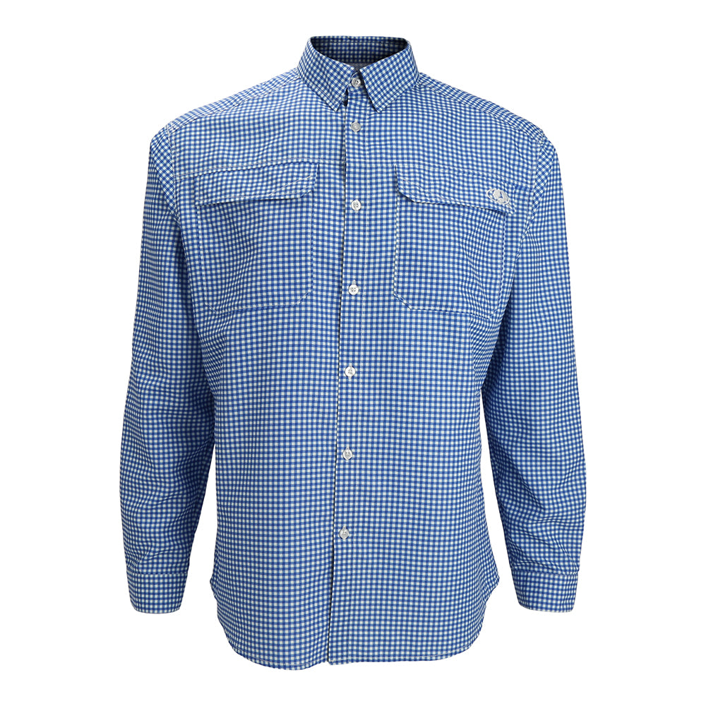 EAG Elite Button Down Big Blue Long Sleeve Fishing Shirt - Paramount  Outdoors