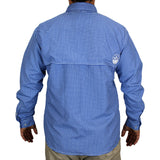 EAG Elite Button Down Big Blue Long Sleeve Fishing Shirt