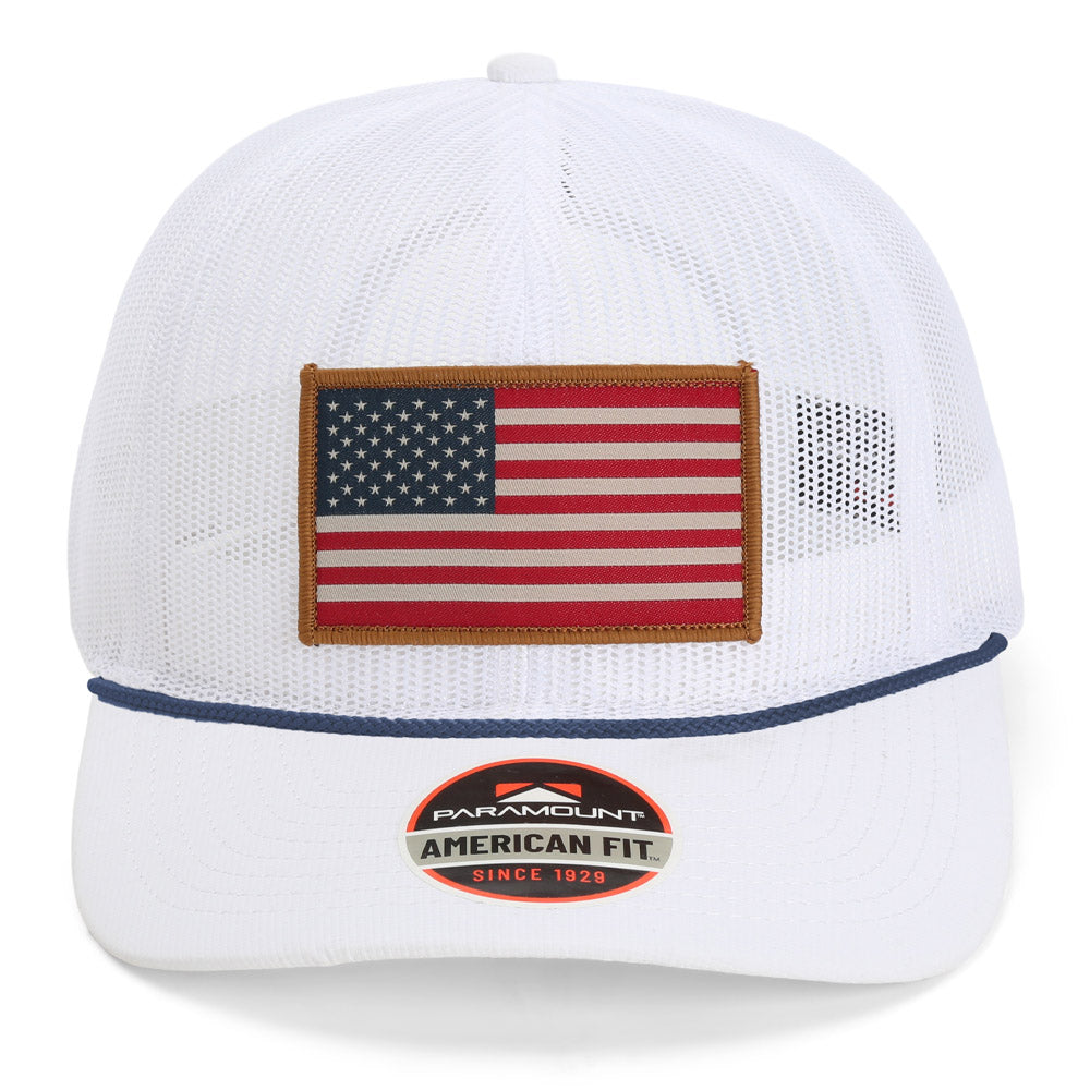 Vintage All Mesh American Flag Rope Cap - Paramount Outdoors