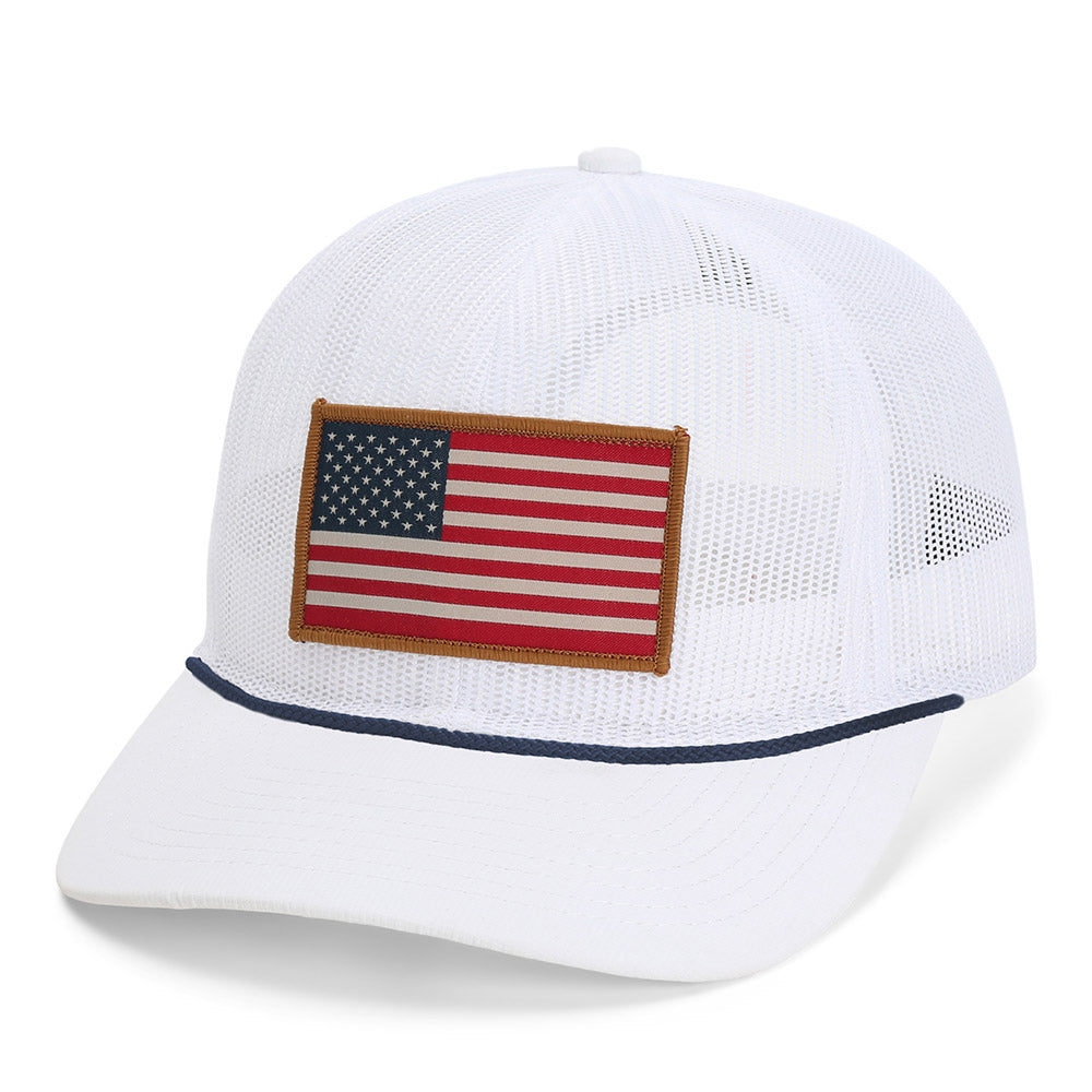 Vintage All Mesh American Flag Rope Cap - Paramount Outdoors