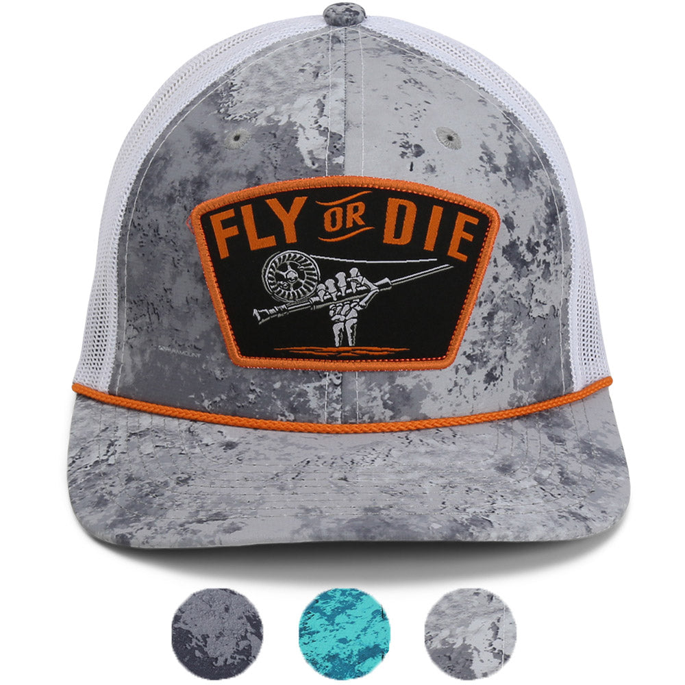 Fly or Die Hat Fly Fishing Mesh Back Rope Cap