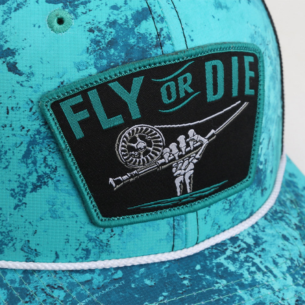 Fly or Die Hat Fly Fishing Mesh Back Rope Cap