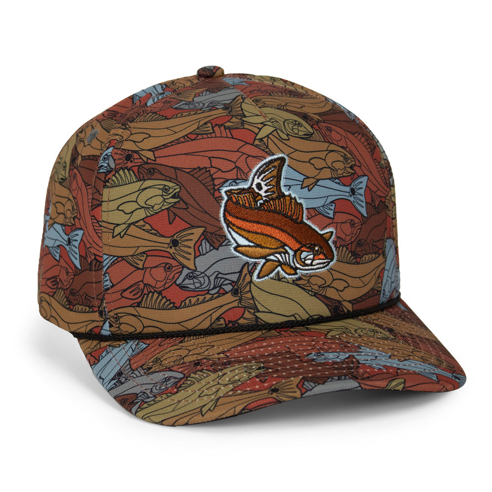Redfish Stained Glass 5-Panel Trucker Rope Cap