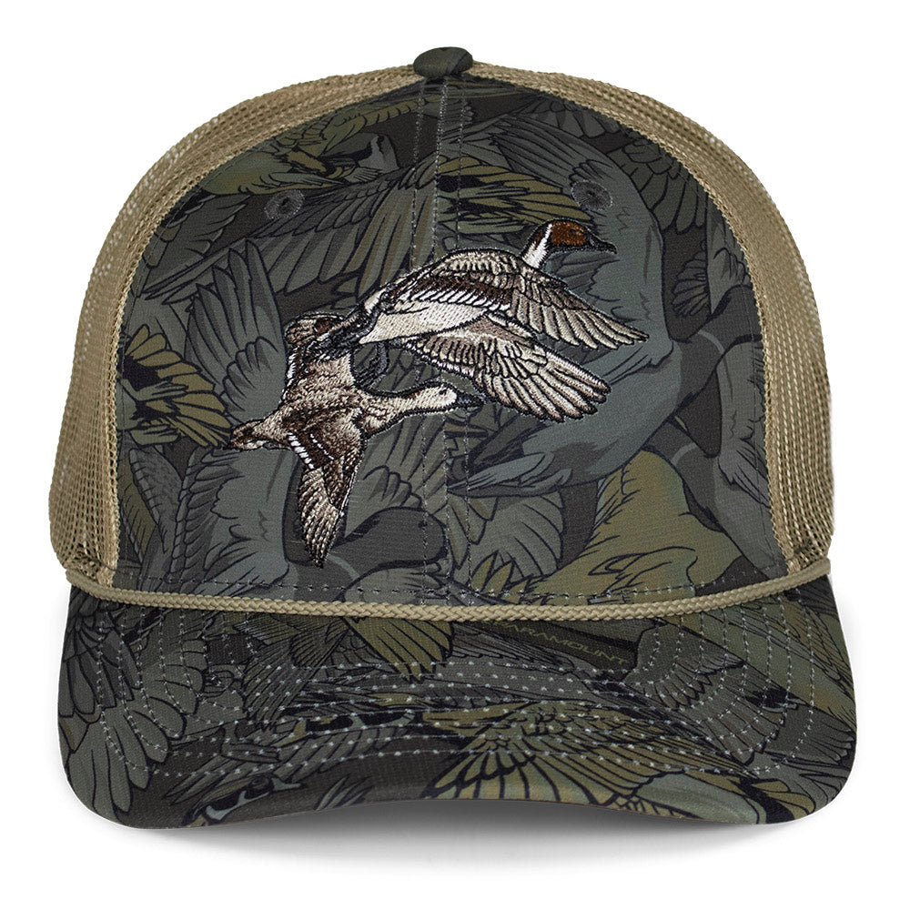 Pintail Pair Duck Hat Waterfowl Print 6-Panel Rope Cap - Paramount