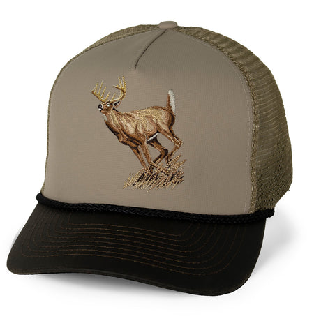 Running Deer 5-Panel Wax Cloth Visor Trucker Hat