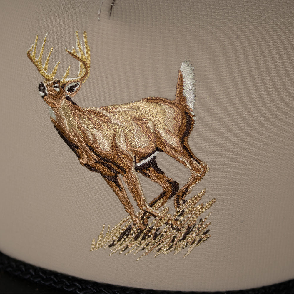 Running Deer 5-Panel Wax Cloth Visor Trucker Hat