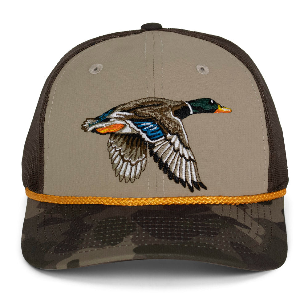 Drake Mallard Duck Hat 6-Panel Mesh back Rope Cap Paramount Outdoors