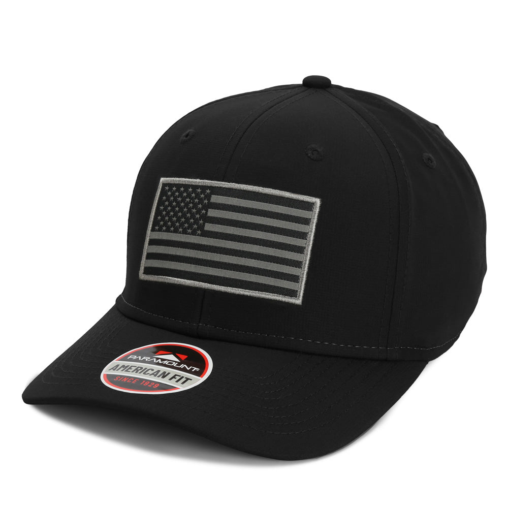 Black American Flag Embroidered Low Profile Baseball Cap – Adjustable, Cotton Twill