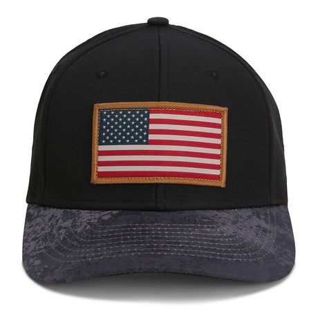 Riverside American Flag Hat Structured Ripstop Cap Black Cirrus