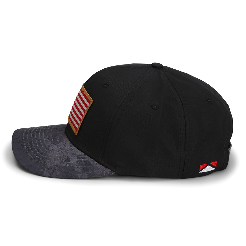 Riverside American Flag Hat Structured Ripstop Cap Black