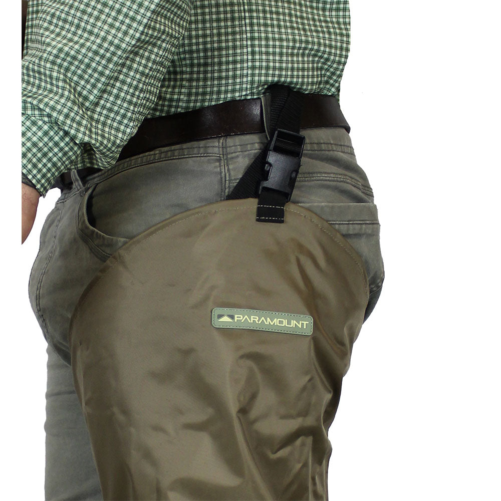 FISHINGSIR KeepDry Hip Waders - Waterproof Lightweight Bootfoot For Fishing & Hunting, Cleated Sole, Brown/Green