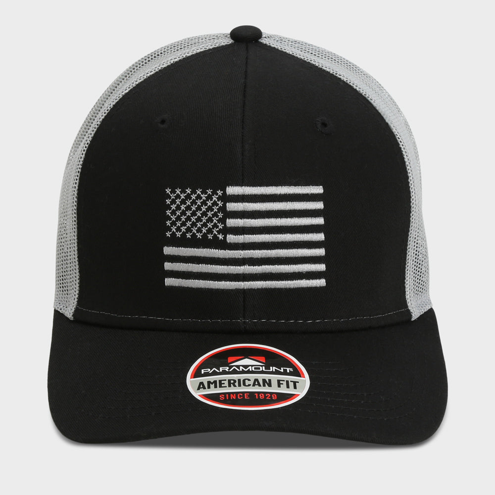 American Flag Black Mesh Back Snapback Cap – Paramount Outdoors