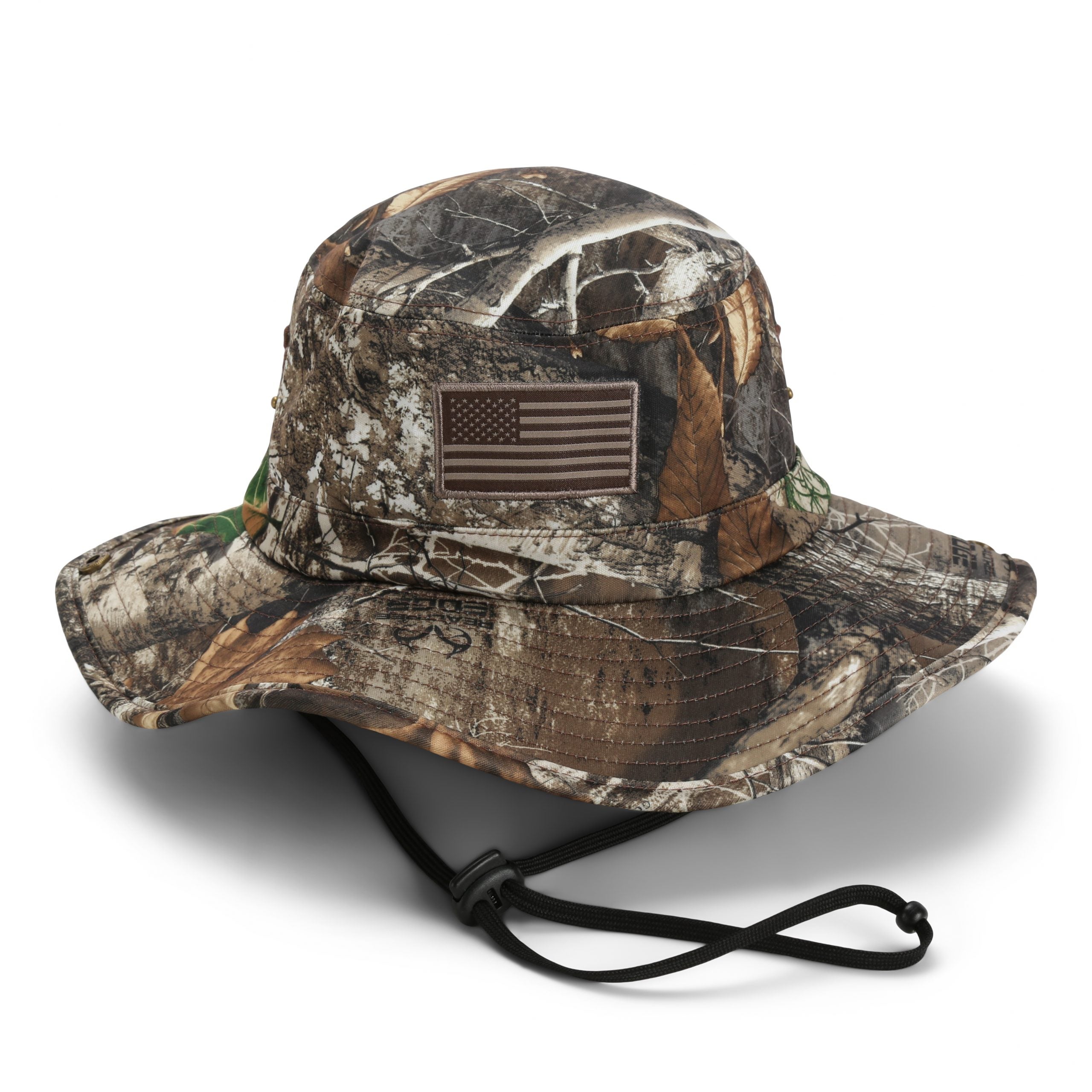 Bayou Full Brim Camo American Flag Boonie Hat Floats