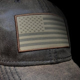 Waxed Cloth American Flag Dad Cap