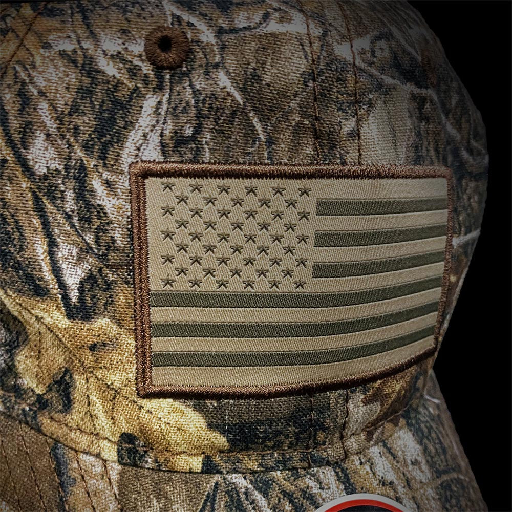 Waxed Cloth Camo American Flag Cap - American Fit™