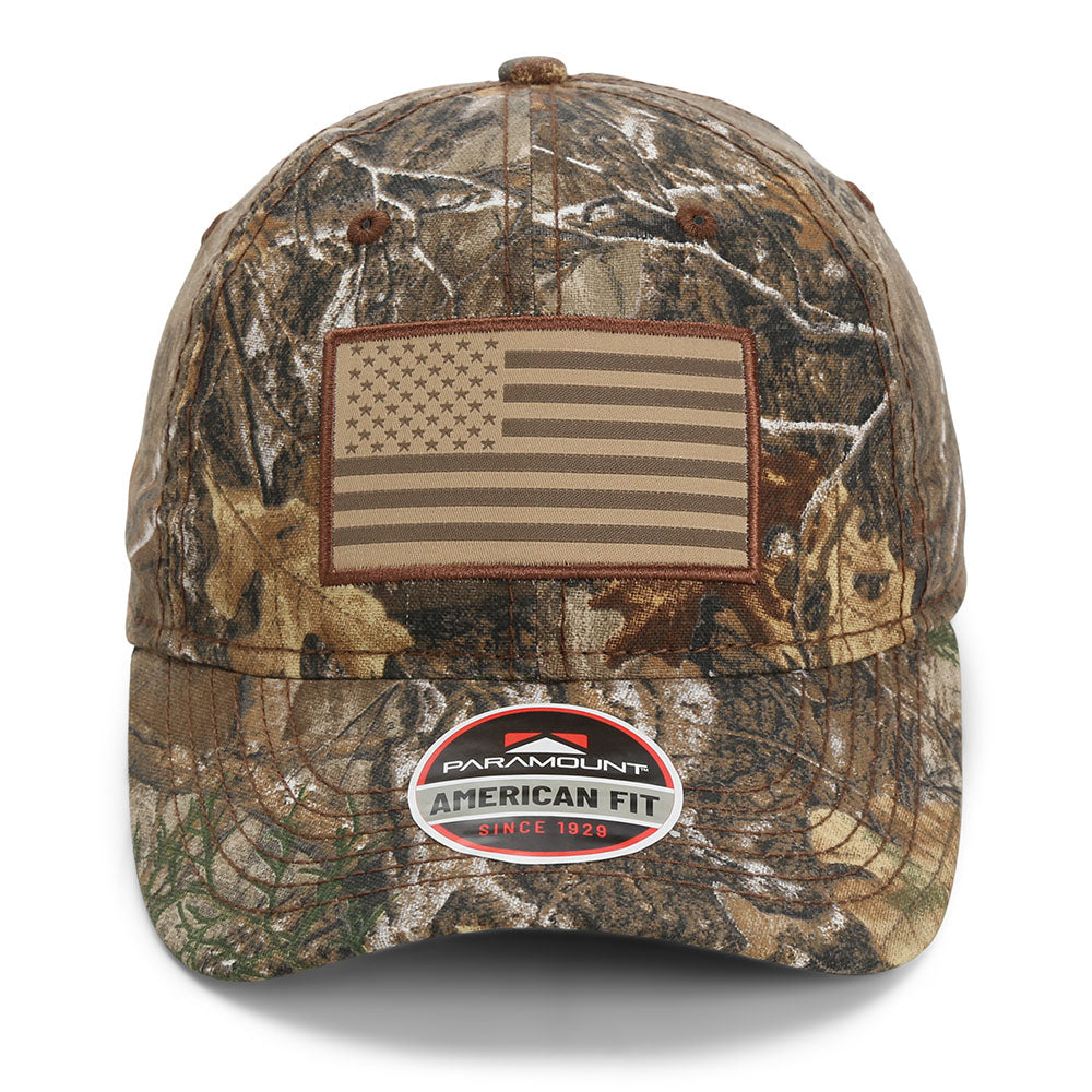 Waxed Cloth Camo American Flag Cap - American Fit™ - Paramount Outdoors