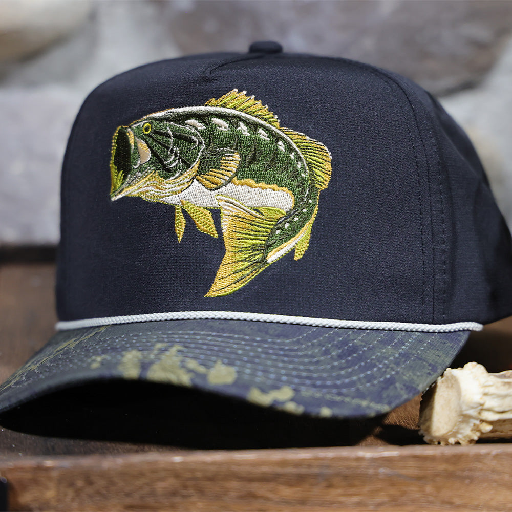 Largemouth Bass 5 Panel Trucker Rope Cap Paramount Outdoors