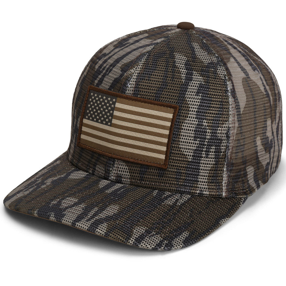 All Mesh Mossy Oak Camo Hunting Flag Cap (Structured)