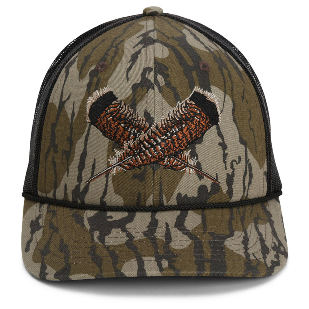 Mossy Oak Bottomland Turkey Feather Meshback Cap Paramount Outdoors