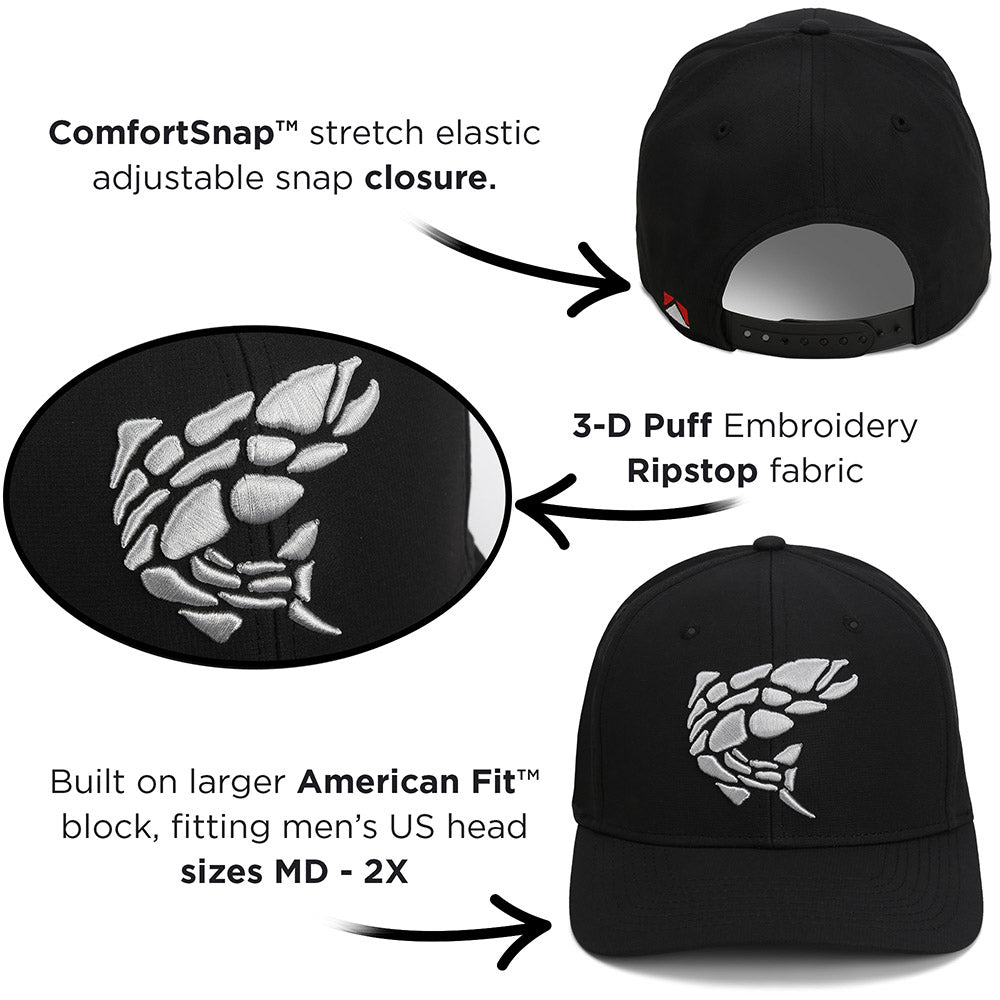 Rock Fish 3 D Puff Embroidery Performance RipStop Fishing Hat Paramount Outdoors