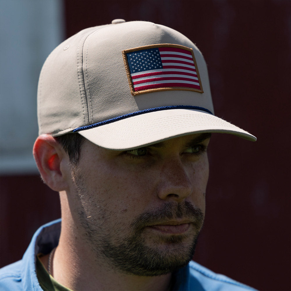 Ridgeline American Flag Trucker Hat Rope Cap - Paramount Outdoors